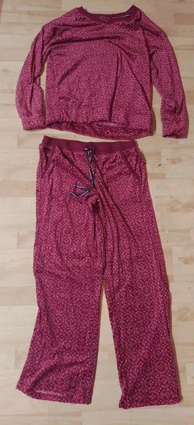 Nautica Pajama Set Women's Small Long Sleeve V Neck Velour Comfy Soft