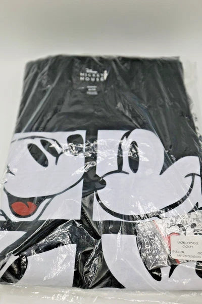 New! DISNEY Pajama Set XL 2 Pc Mickey Mouse buffalo check black and white