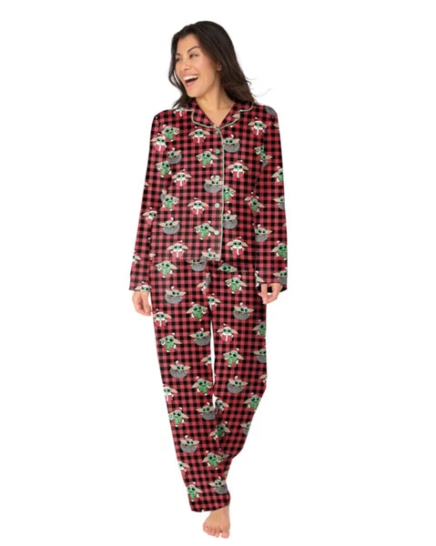 Star Wars Baby Yoda Munki Munki Women's Classic Notch PJ Set, Large
