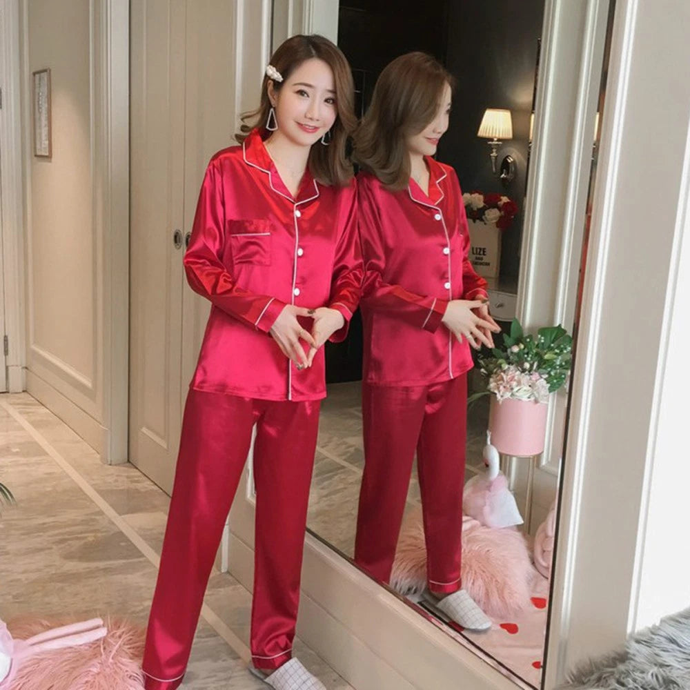 Silk Nightgowns Women Silk Pajamas Women Sleepwear Set Women Pajamas Set
