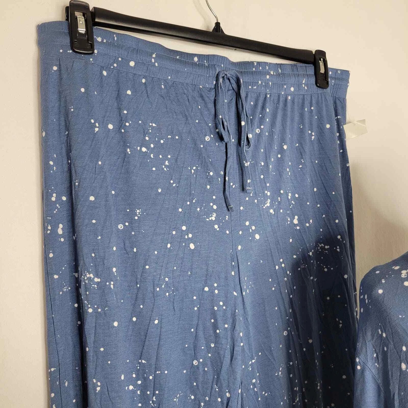 Jenni Notch-Collar Pajama Set Splatter Moonlight Blue NWT Size XXL