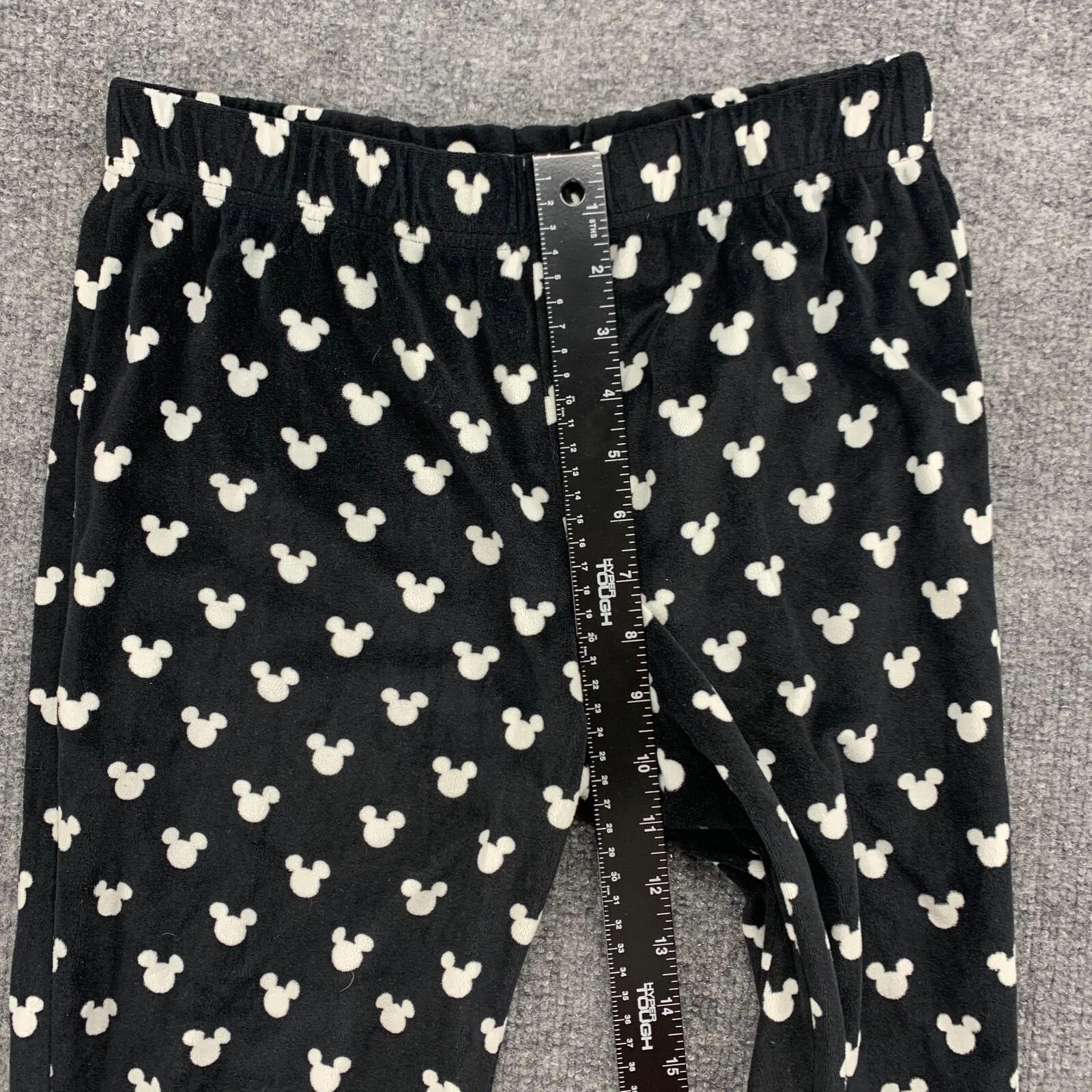 Disney Mickey Mouse Sleepwear Womens XS Black Stretch Pajama Top Pants Set