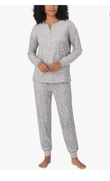 Nautica Women's 2 Piece Fleece Pajama Sleepwear Set, grey, XS (1019)