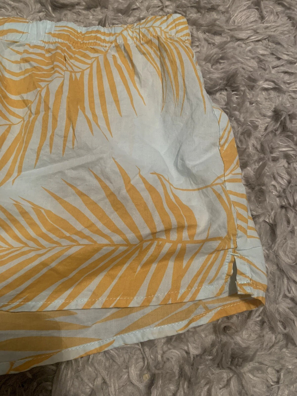 Victoria Secret Sleep Shorts Pajama Bottoms Sz XL - Drawstring - Mint / Mustard