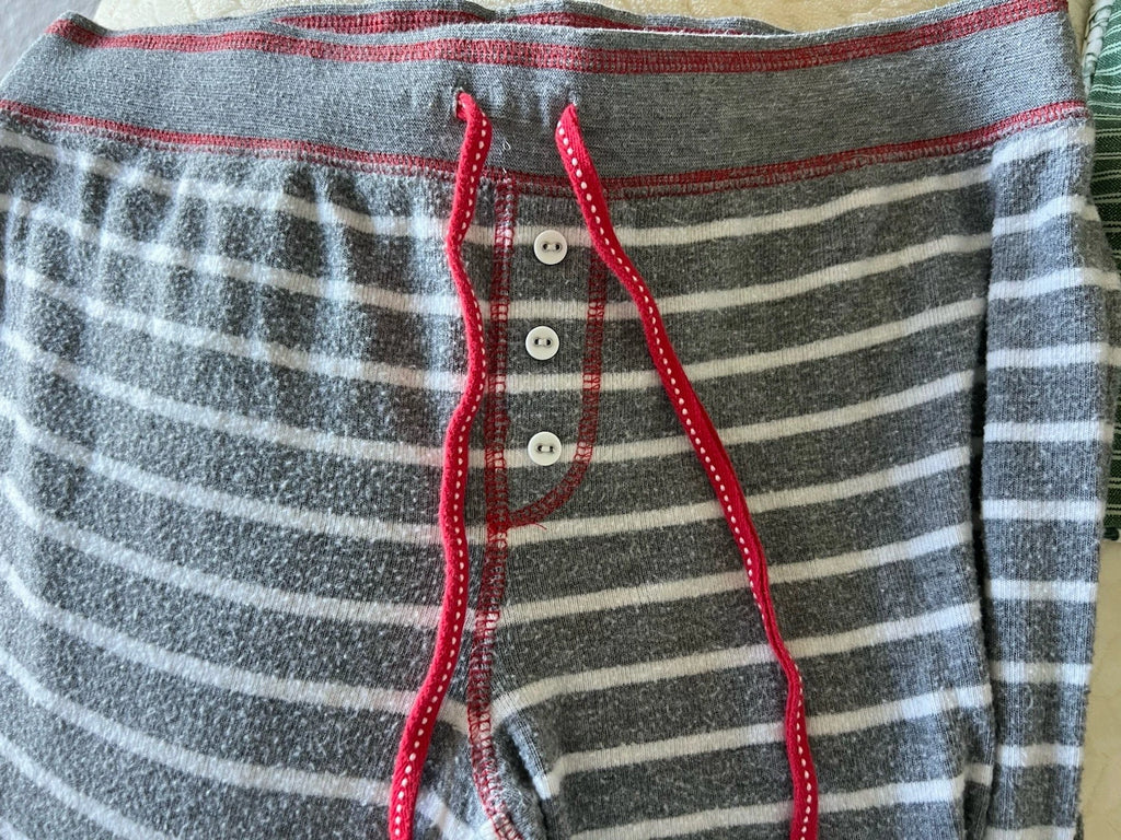 P.J. Salvage gray white stripe 2 pc soft stretch pajama lounge set S