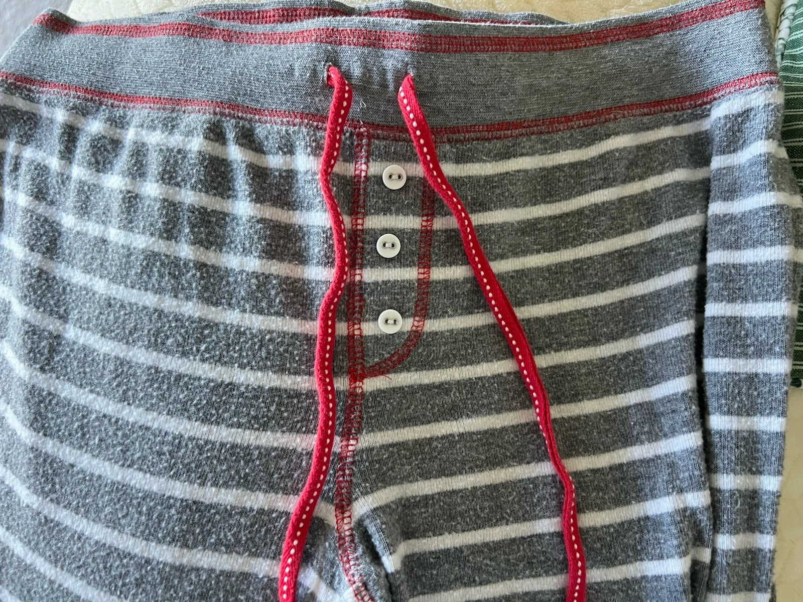 P.J. Salvage gray white stripe 2 pc soft stretch pajama lounge set S