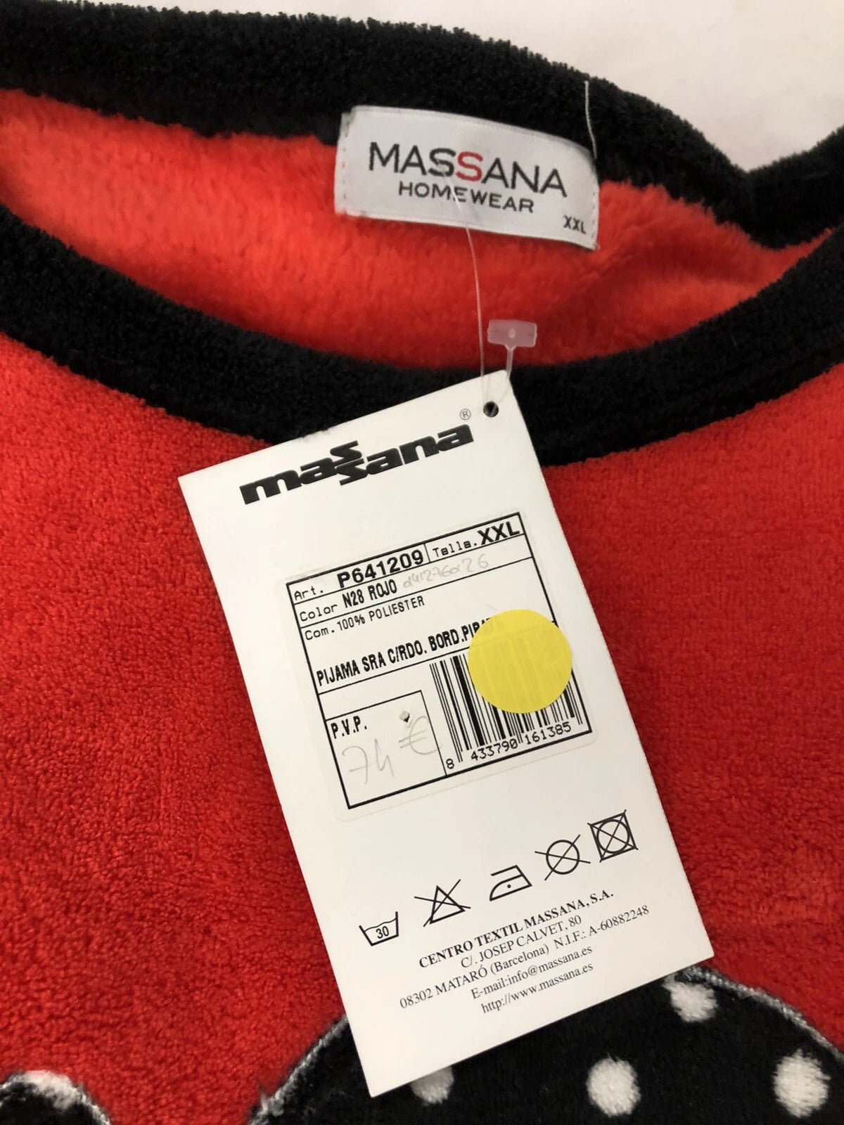 Massana Women's Pajama Set Size XXL Colors Red And Black New !!