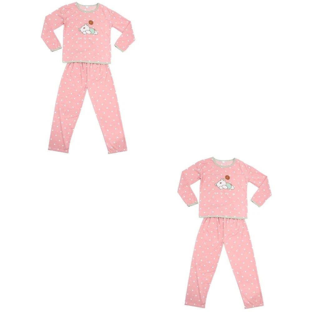 Set of 2 Girl Child Household Sleepwear Suit Autumn Pajamas for Women