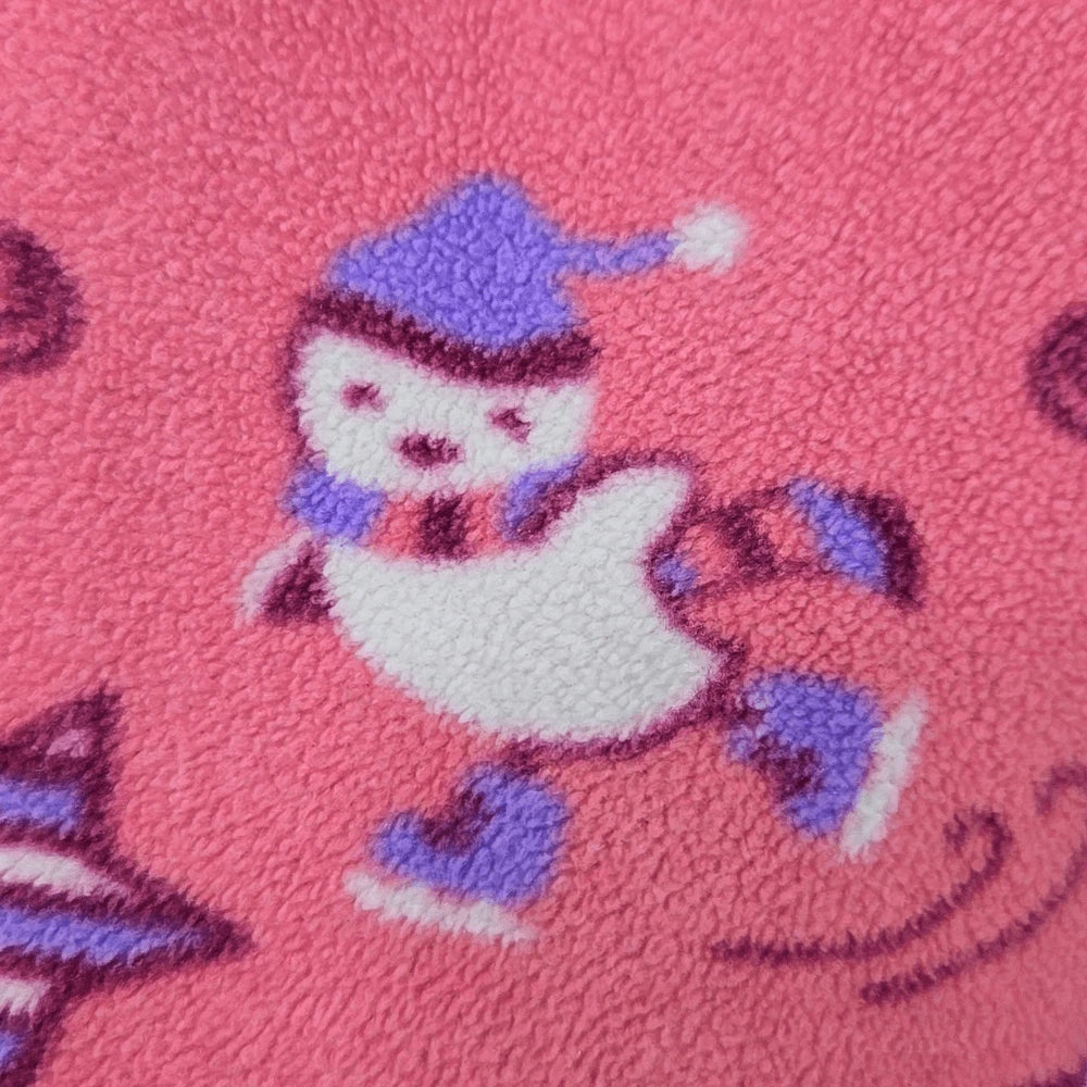 Women's Christmas Pajama 2pc Set Pink Fleece Holiday Sleep Set Sleepwear Polar