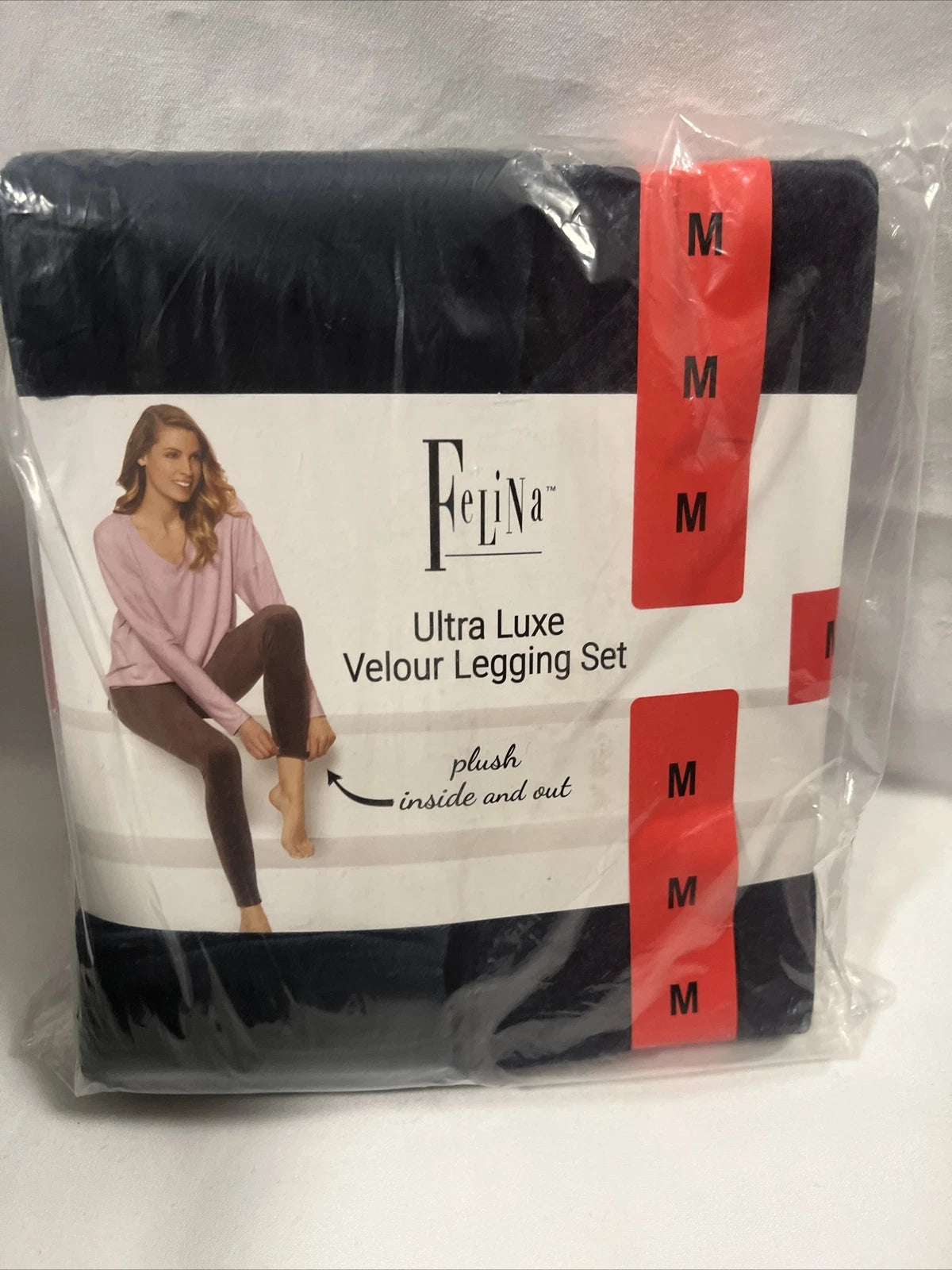 Felina Women's Ultra Luxe Velour Legging Lounge Set Loungewear Navy Size M 02