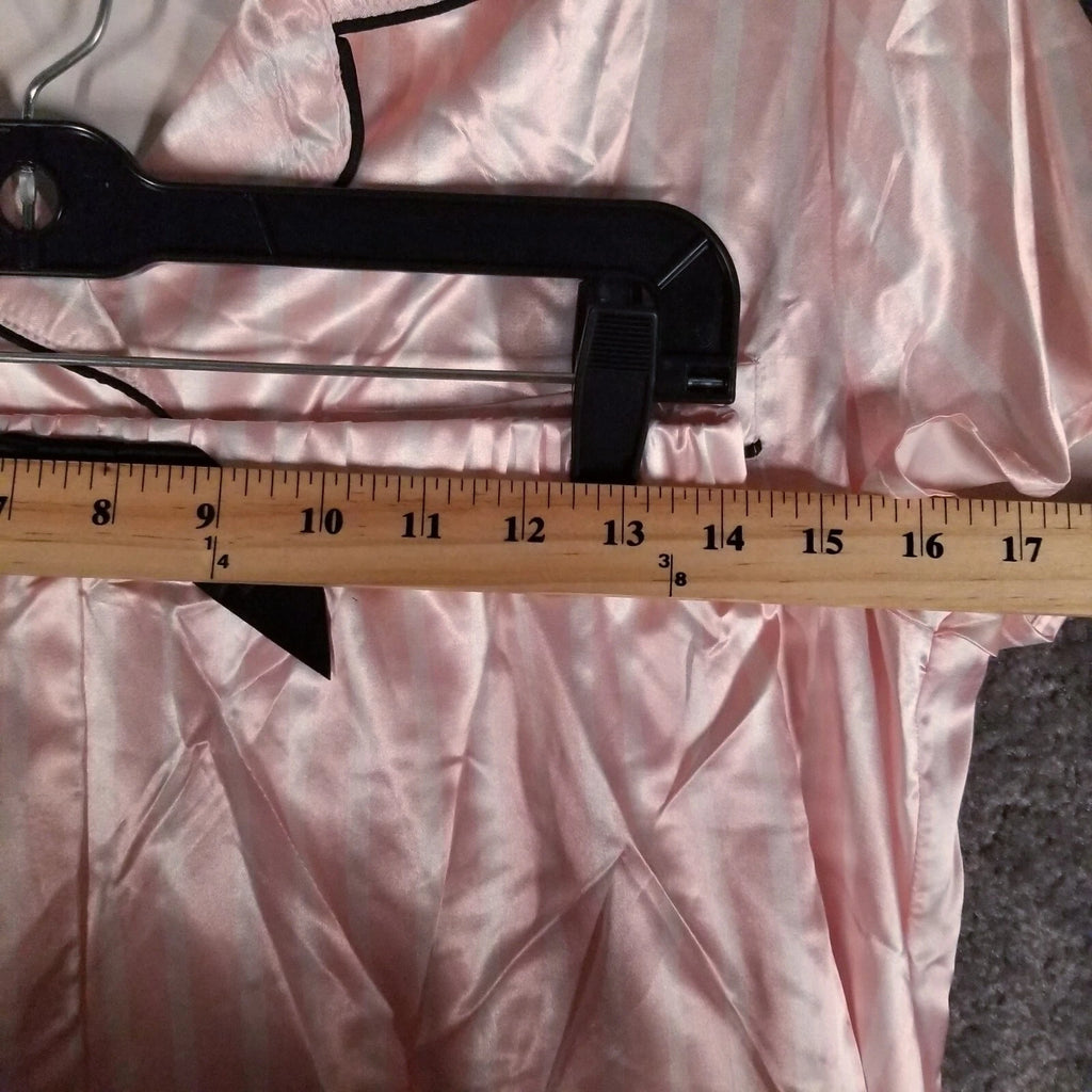 Women Sz M Pajama Set Pink/White NWOT Stripe Sleepwear Shirt & Shorts PJ 2-Piece