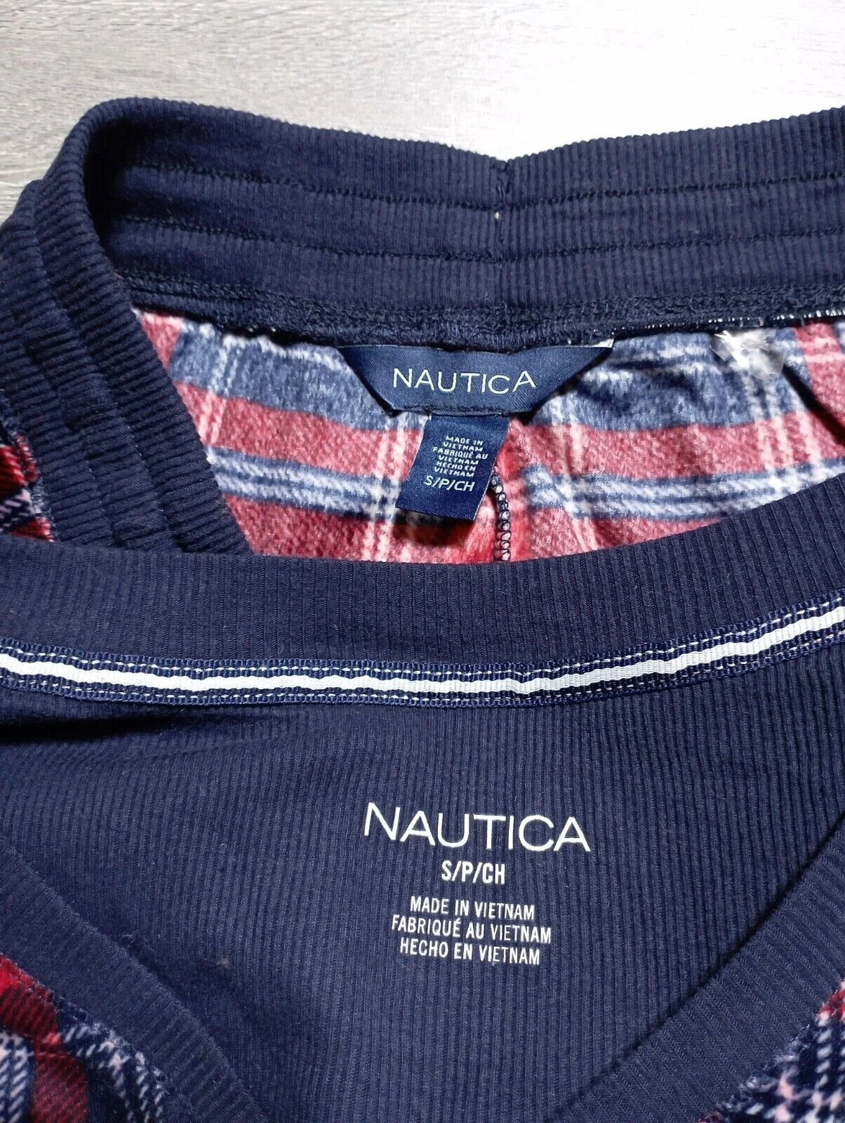 Nautica Pajama Set Adult Small *2PC* Red/Blue Fleece Winter Womens