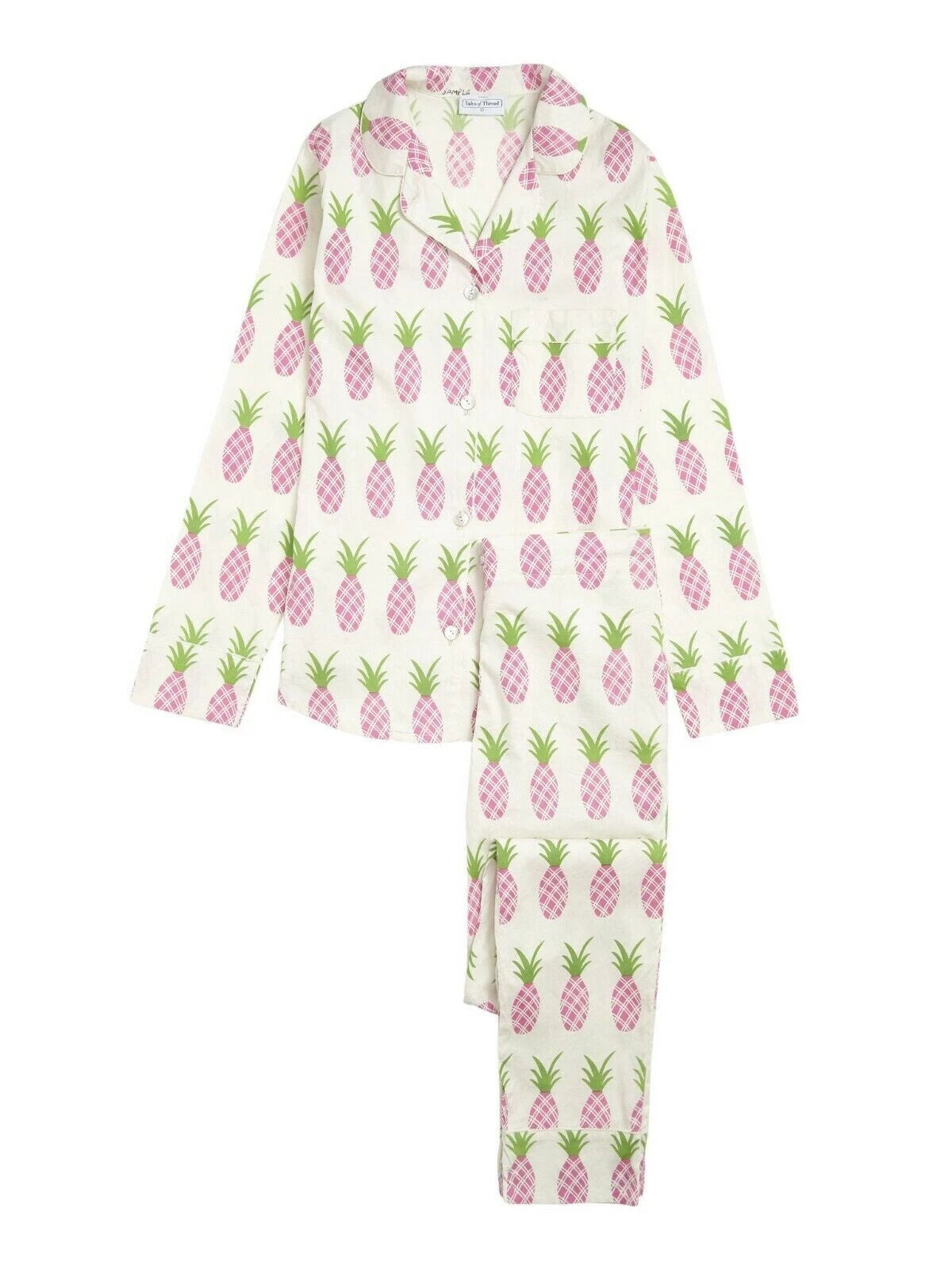 Tales Of Thread Women's Pineapple Pyjama Set Size S UK 8/10 RRP £145 NH9 VV 13