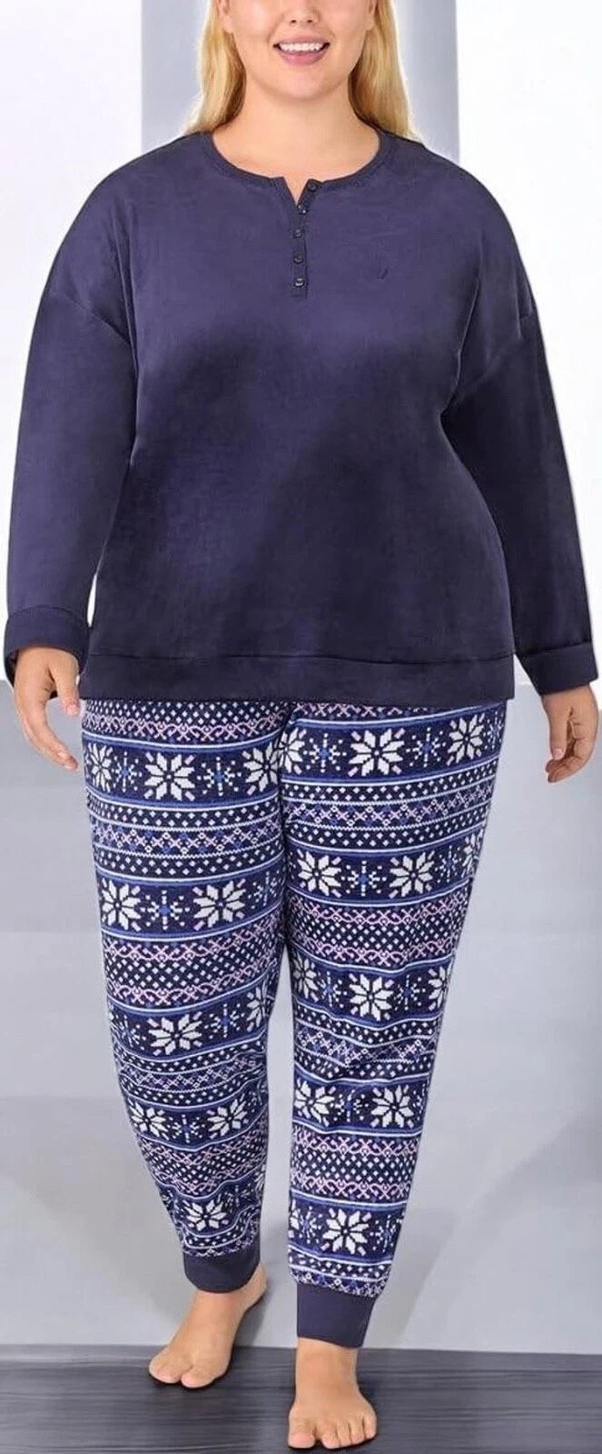Nautica Women's 2 Piece Fleece Pajama Sleepwear Set, XL