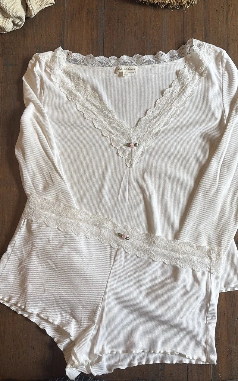 For Love And Lemons Eilsey 2 Piece Pajama Set XL & L