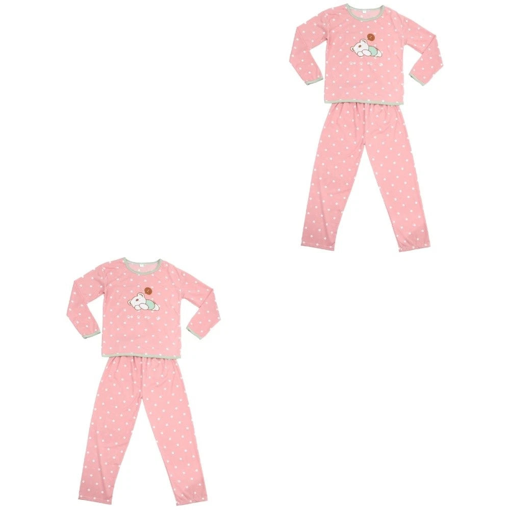 Set of 2 Girl Child Household Sleepwear Suit Autumn Pajamas for Women