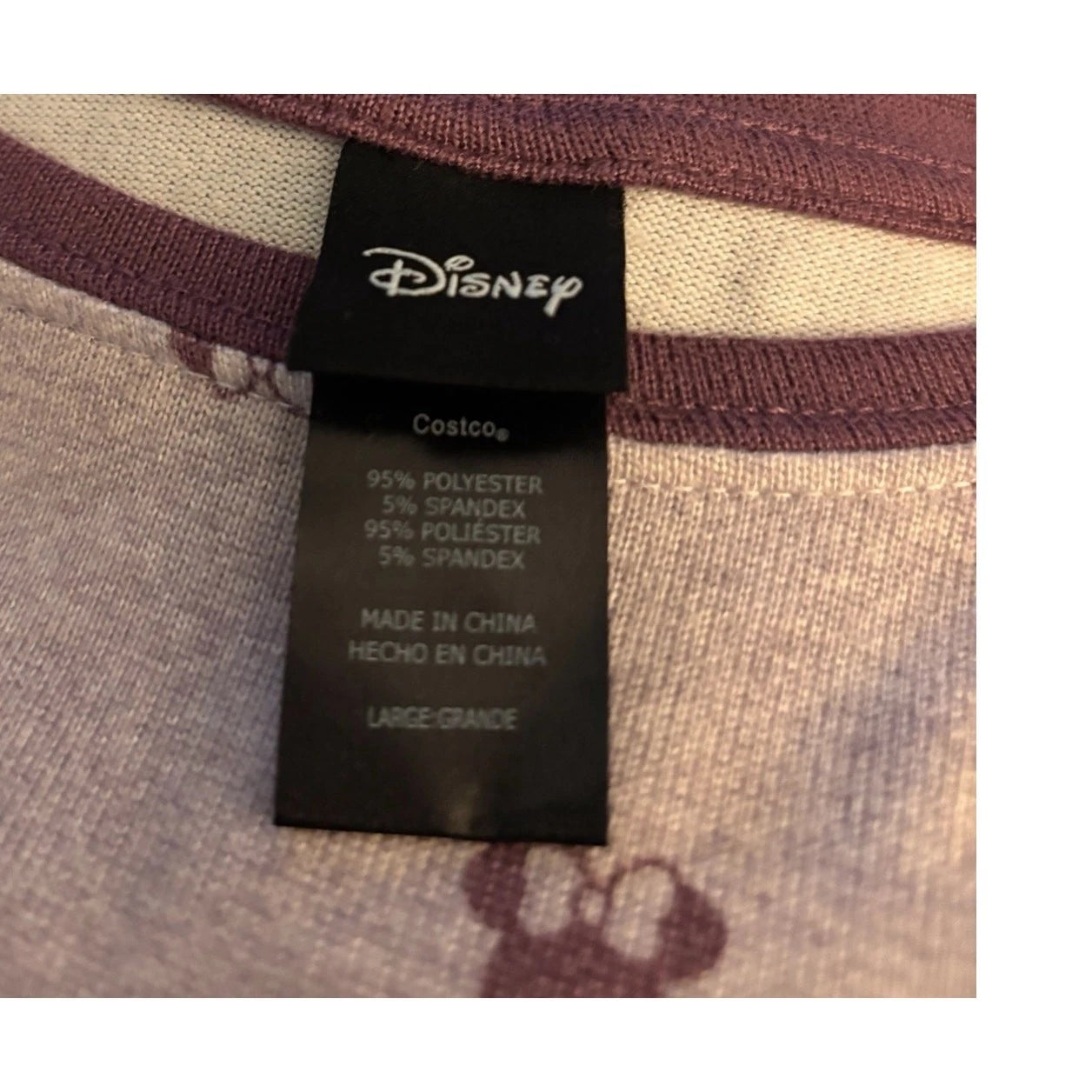 Disney Minnie Mouse Cozy Pajama Set, Purple Brushed Knit, Women's Large