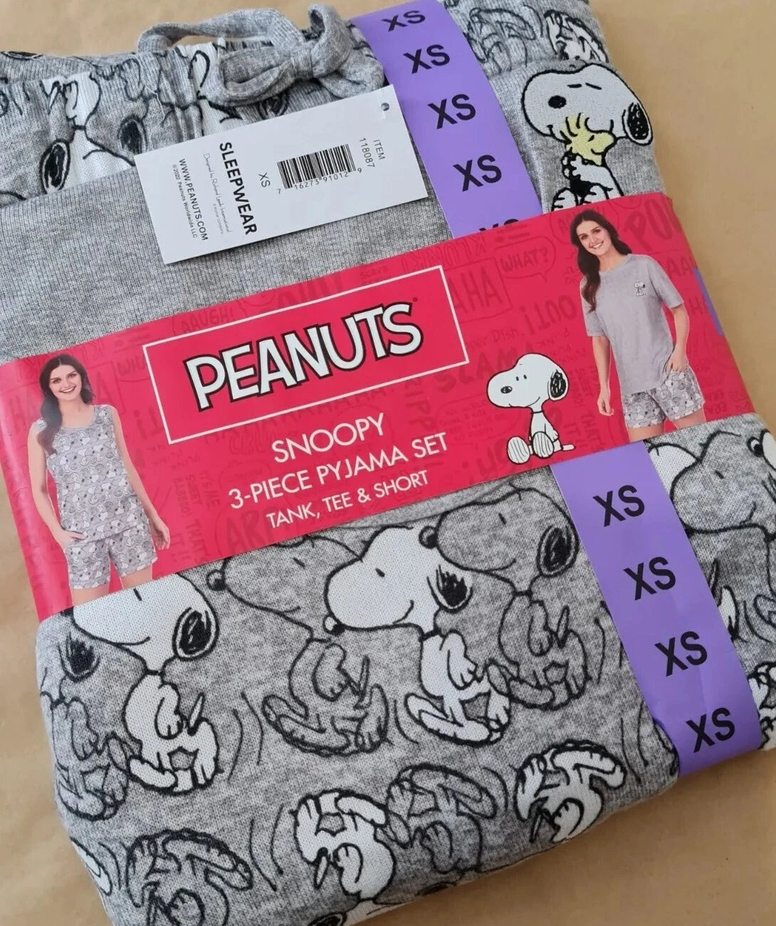 Womens Sleep Set Peanuts NEW Size XS Free Post