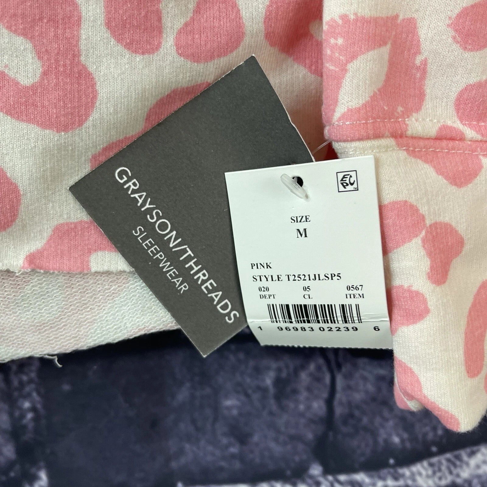 Grayson Threads Women's Medium Top Shorts 2-Pc Pink Cream PJ Set Leopard Print