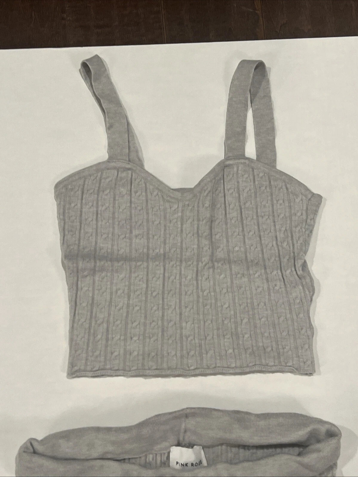 Pink Rose Pajama Grey Set