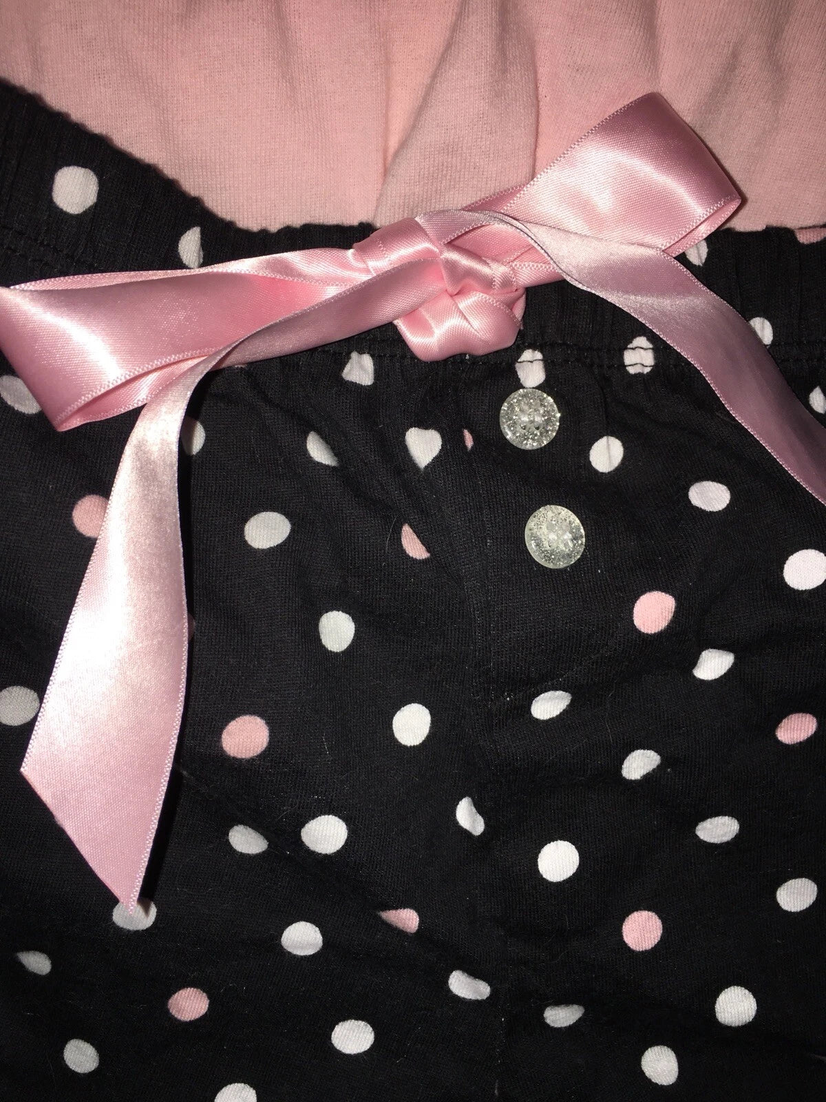 Lala Sleepwear Sequin Panda Pjs Tank Top & Shorts Pink Size:M NEW