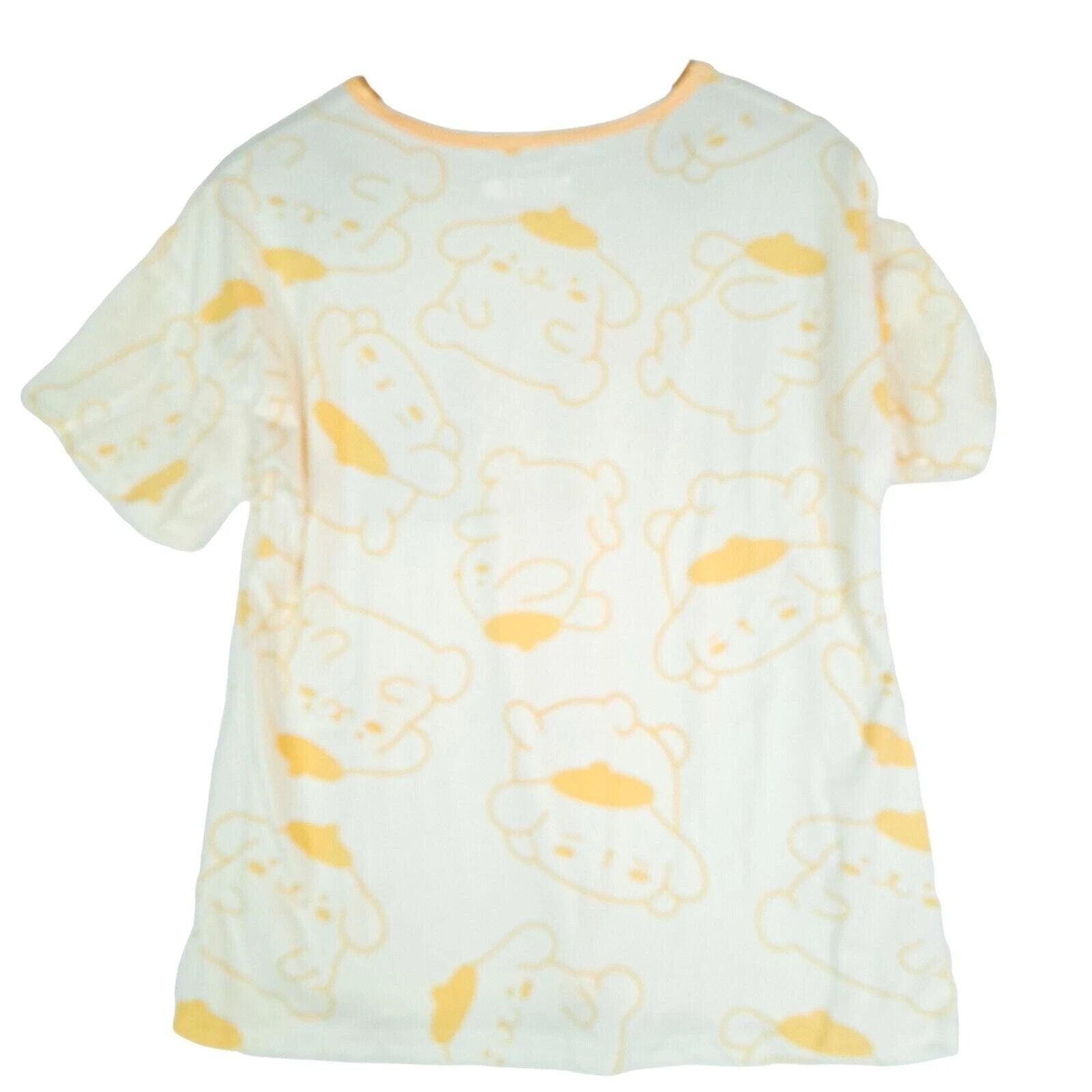 Pompompurin Pajamas Women XL Yellow Cotton Set Short Sleeve Loose Fit NWT Anime