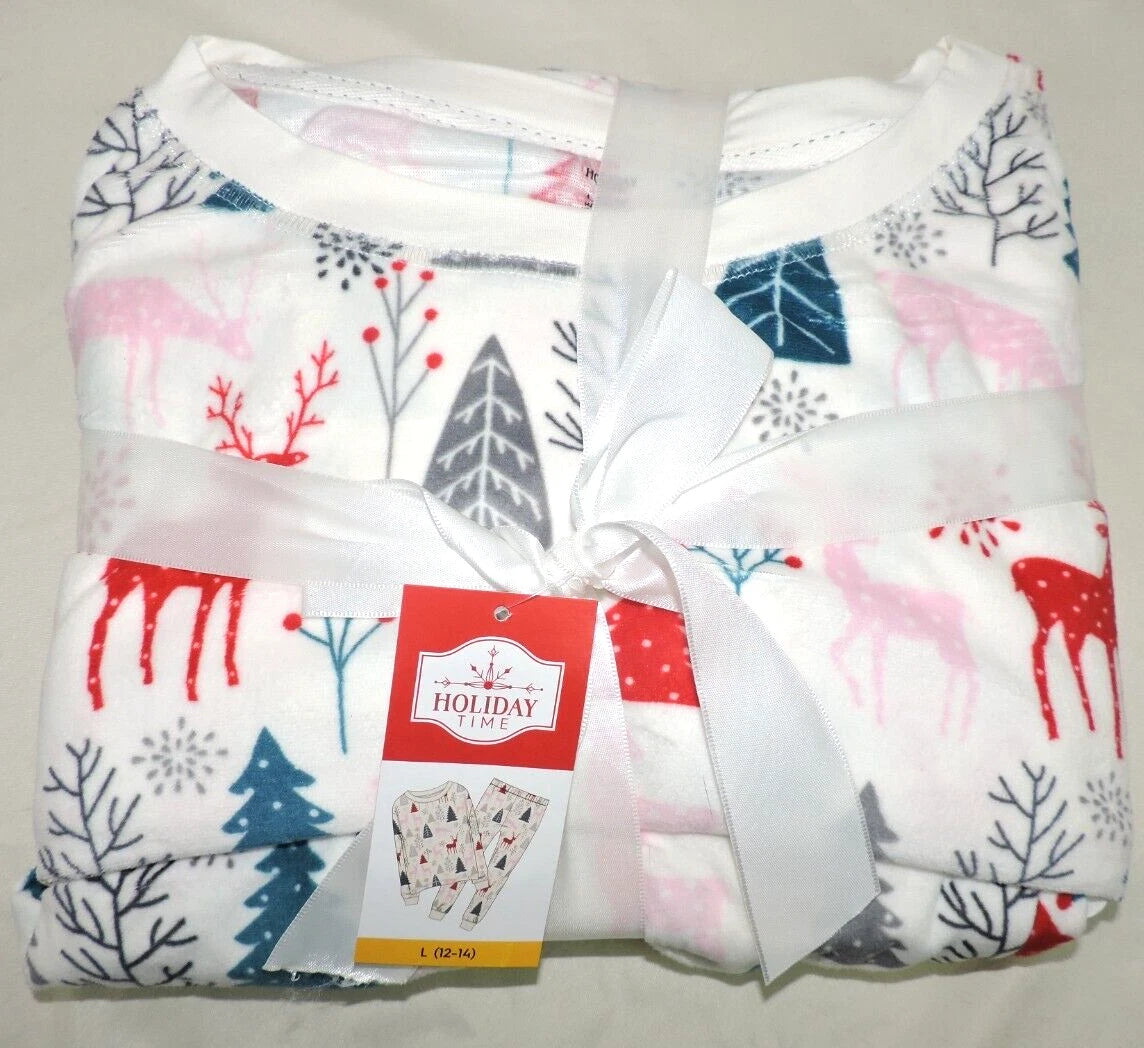 Holiday Time Women's 2 Piece Pajama Set L ( 12 - 14 )