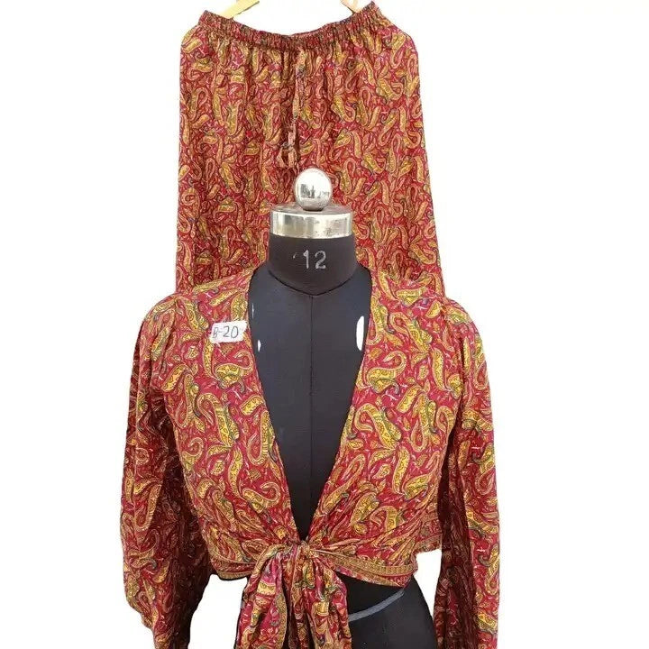 5 PJ Set Women Silk Pajamas Set Long Sleeve Button-Down Sleepwear Loungewear