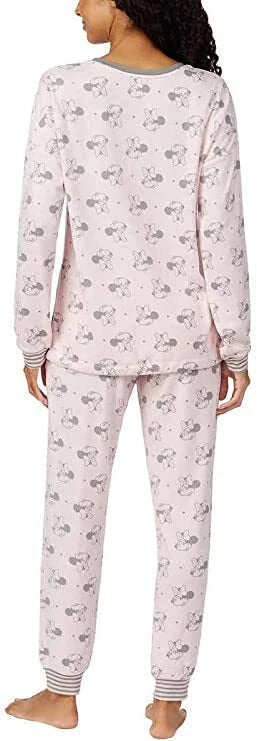Disney Women`s 2 Piece Cozy Pajama Set(Pink,S)