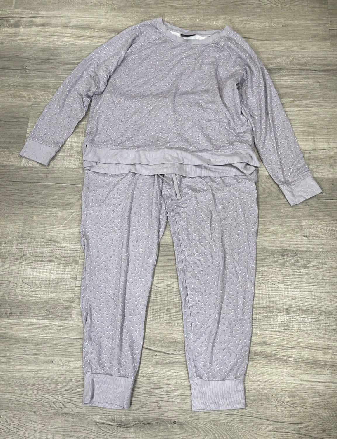 Aflani Women's Pajama Long Sleeve Set Pans Purple Size L  6439