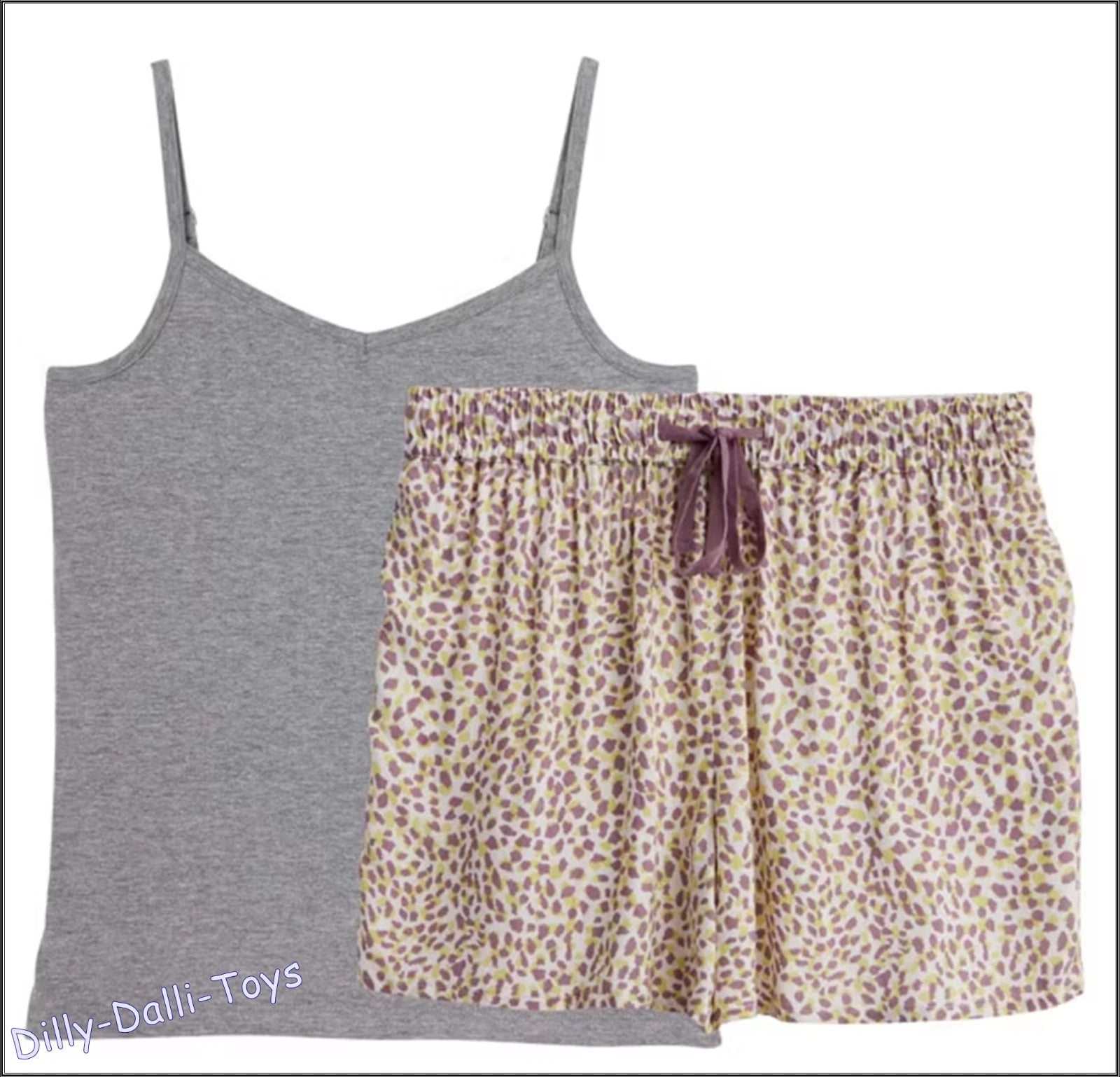 FCUK French Connection Pyjamas Size Large 14 16 PJ Vest & Shorts Sleepy Gift Set