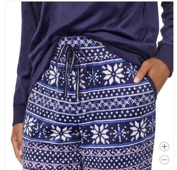Nautica 2 Piece Sleepwear Set -  Blue Silky Stretch Fleece Women's,  XXL