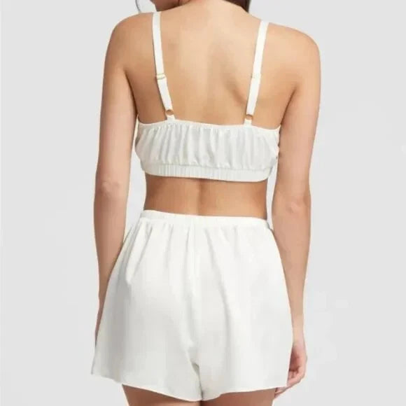 Rya Collection L126245 Ivory the Swan Bralette & Shorts Pajama Set Size L