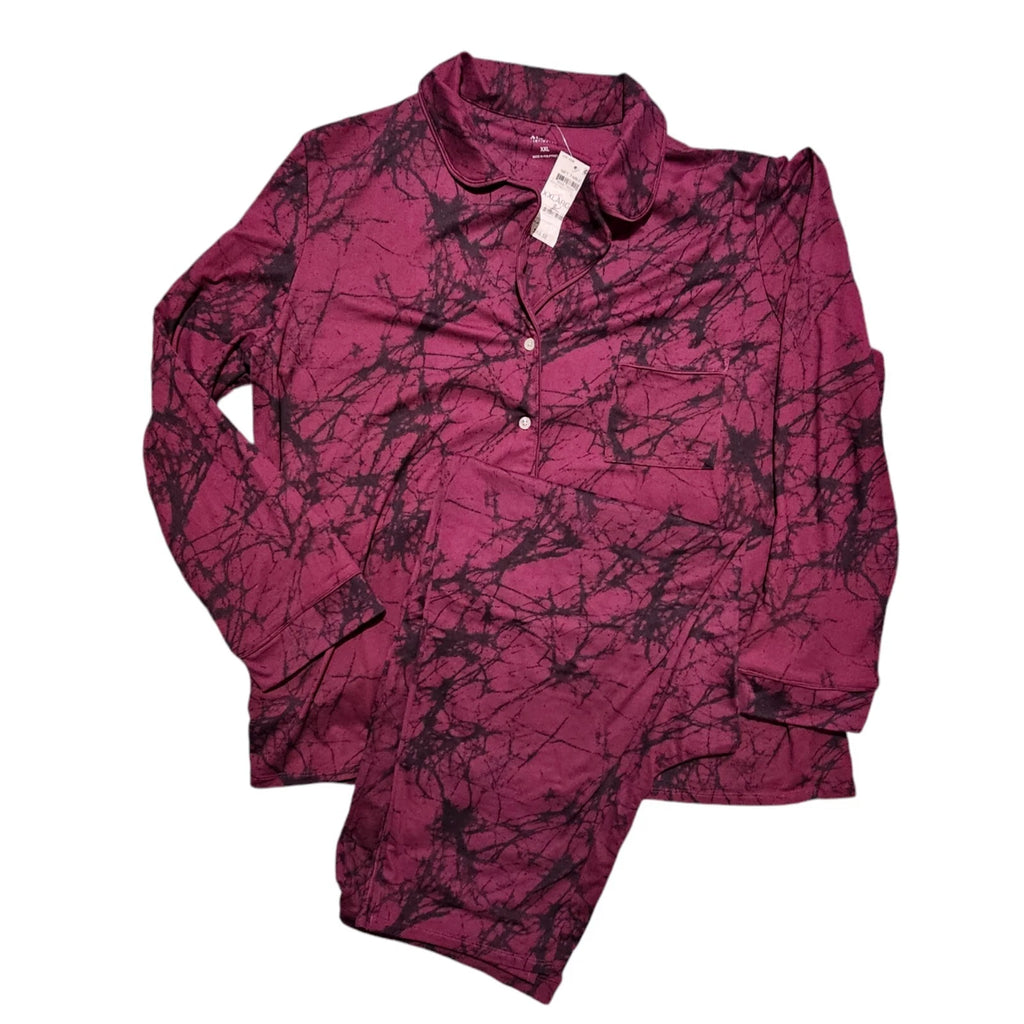 ALFANO 2 Pcs Allover Print Pajama Set Womens XXL