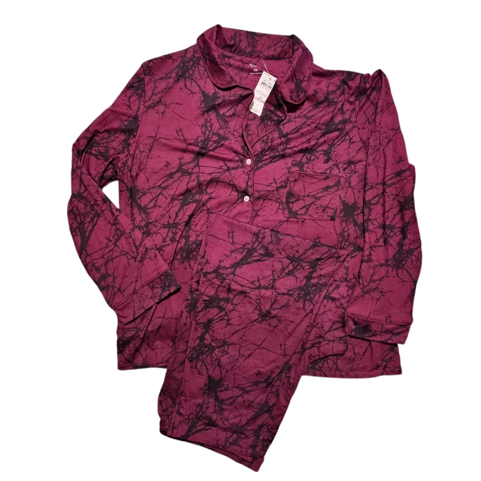 ALFANO 2 Pcs Allover Print Pajama Set Womens XXL