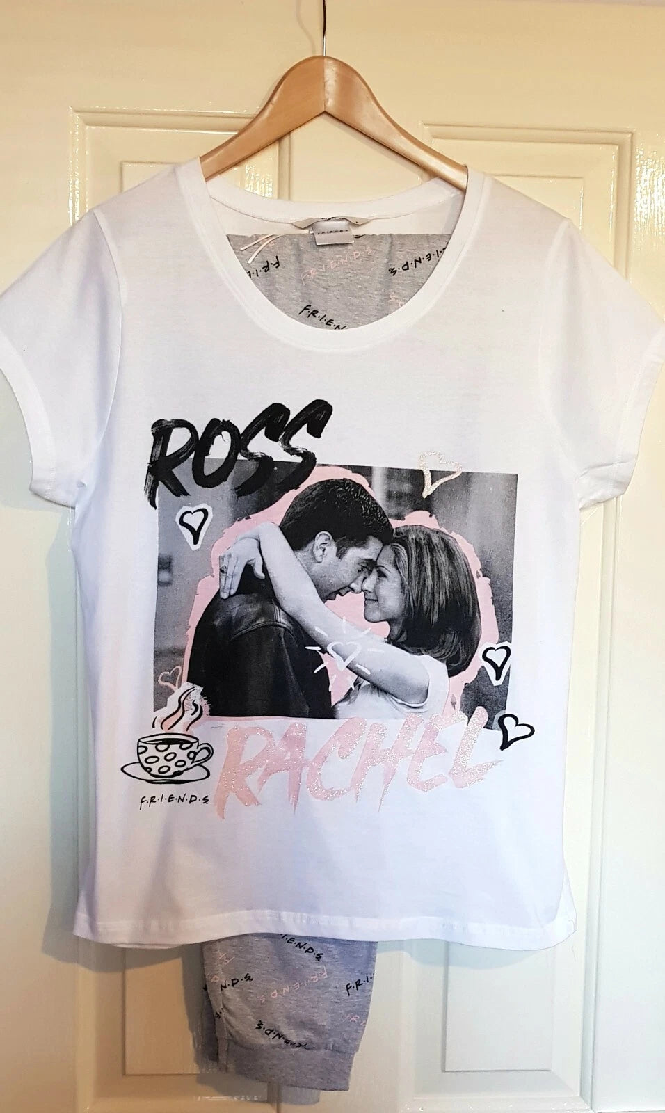 Friends Ross and Rachel womens pyjama set loungewear cotton BNWT
