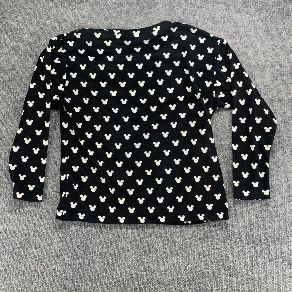 Disney Mickey Mouse Sleepwear Womens XS Black Stretch Pajama Top Pants Set