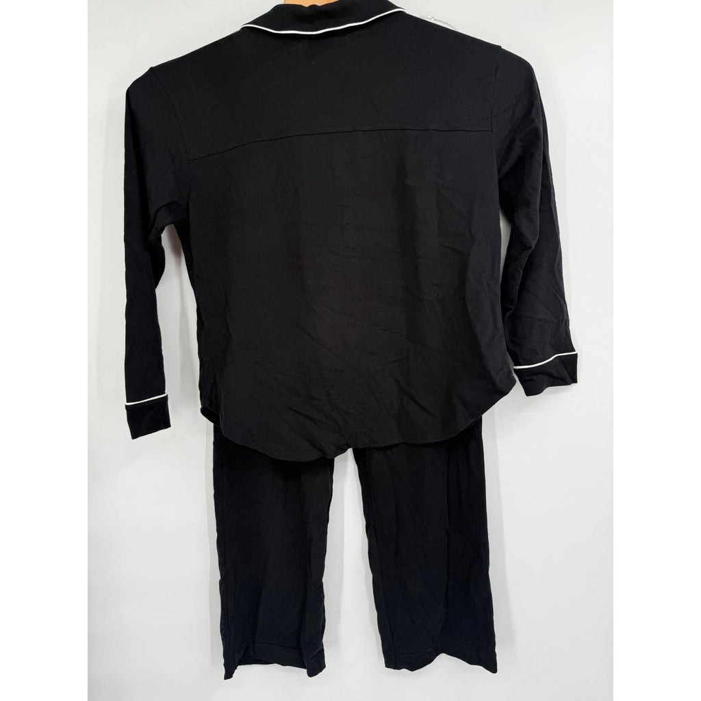 RM Rebecca Minkoff Women's Notch Collar Pajama Set Black Sz M NWT