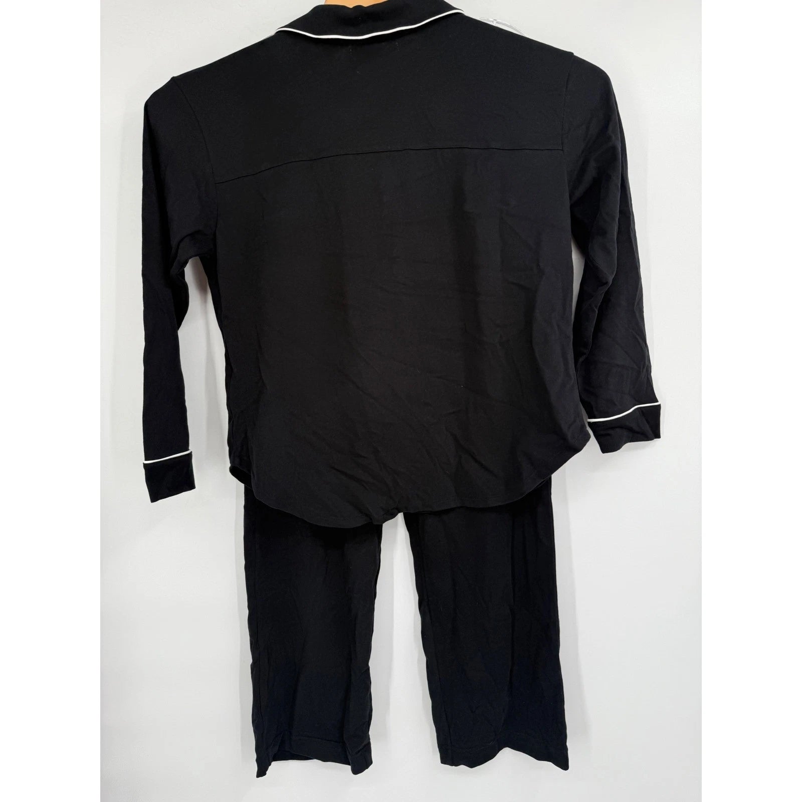 RM Rebecca Minkoff Women's Notch Collar Pajama Set Black Sz M NWT
