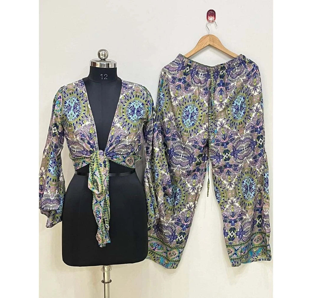 5 PJ Set Women Silk Pajamas Set Long Sleeve Button-Down Sleepwear Loungewear