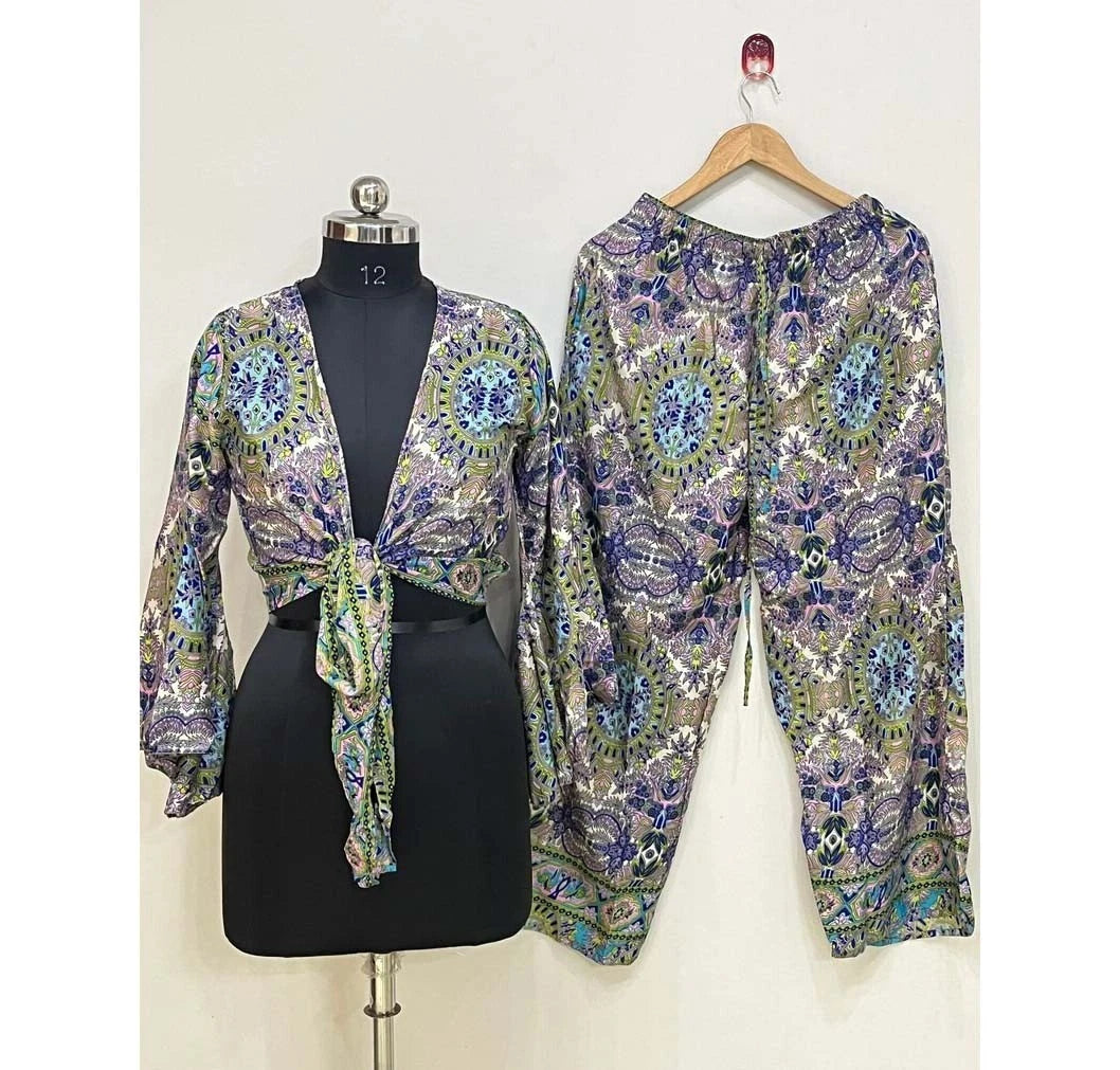 5 PJ Set Women Silk Pajamas Set Long Sleeve Button-Down Sleepwear Loungewear