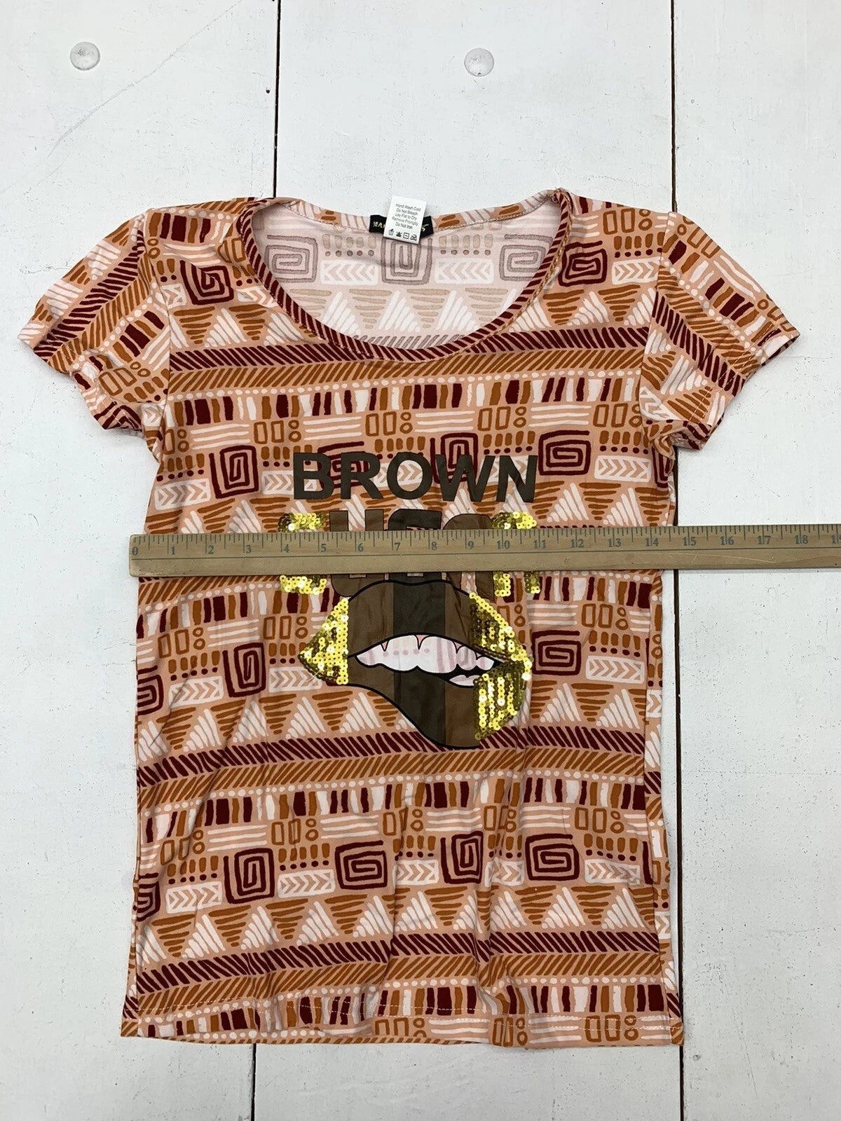 Make It Rain Womens Orange Multicolor Pajama Set Size Small