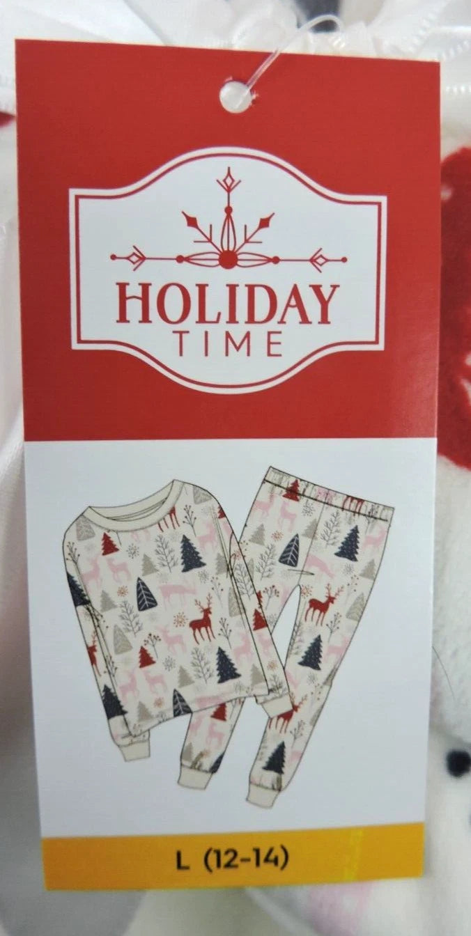 Holiday Time Women's 2 Piece Pajama Set L ( 12 - 14 )
