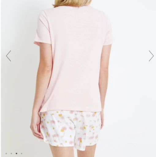 Ladies size 10 / 12 Pink Sunshine summer pyjamas Rivers pjs NEW 8592