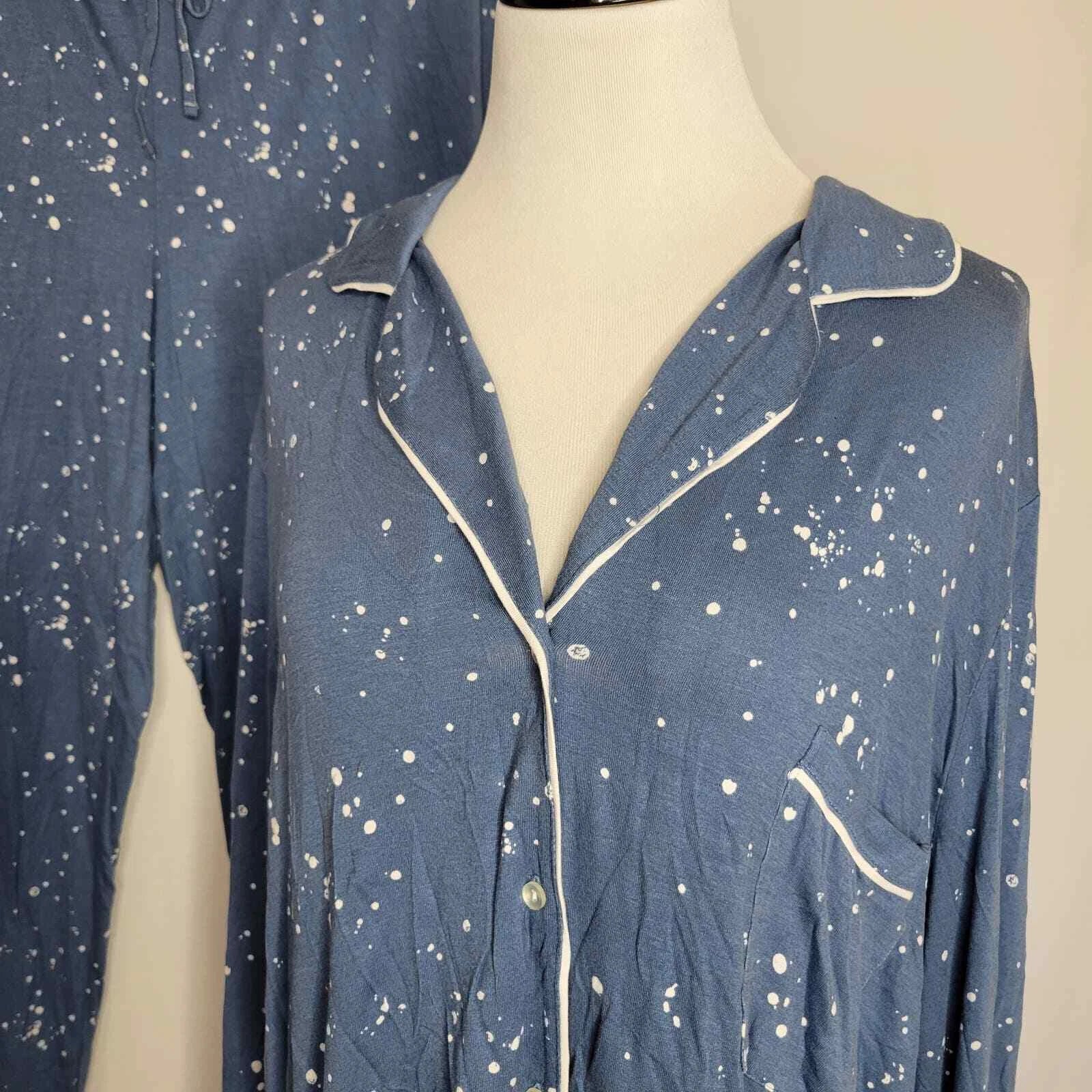 Jenni Notch-Collar Pajama Set Splatter Moonlight Blue NWT Size XXL