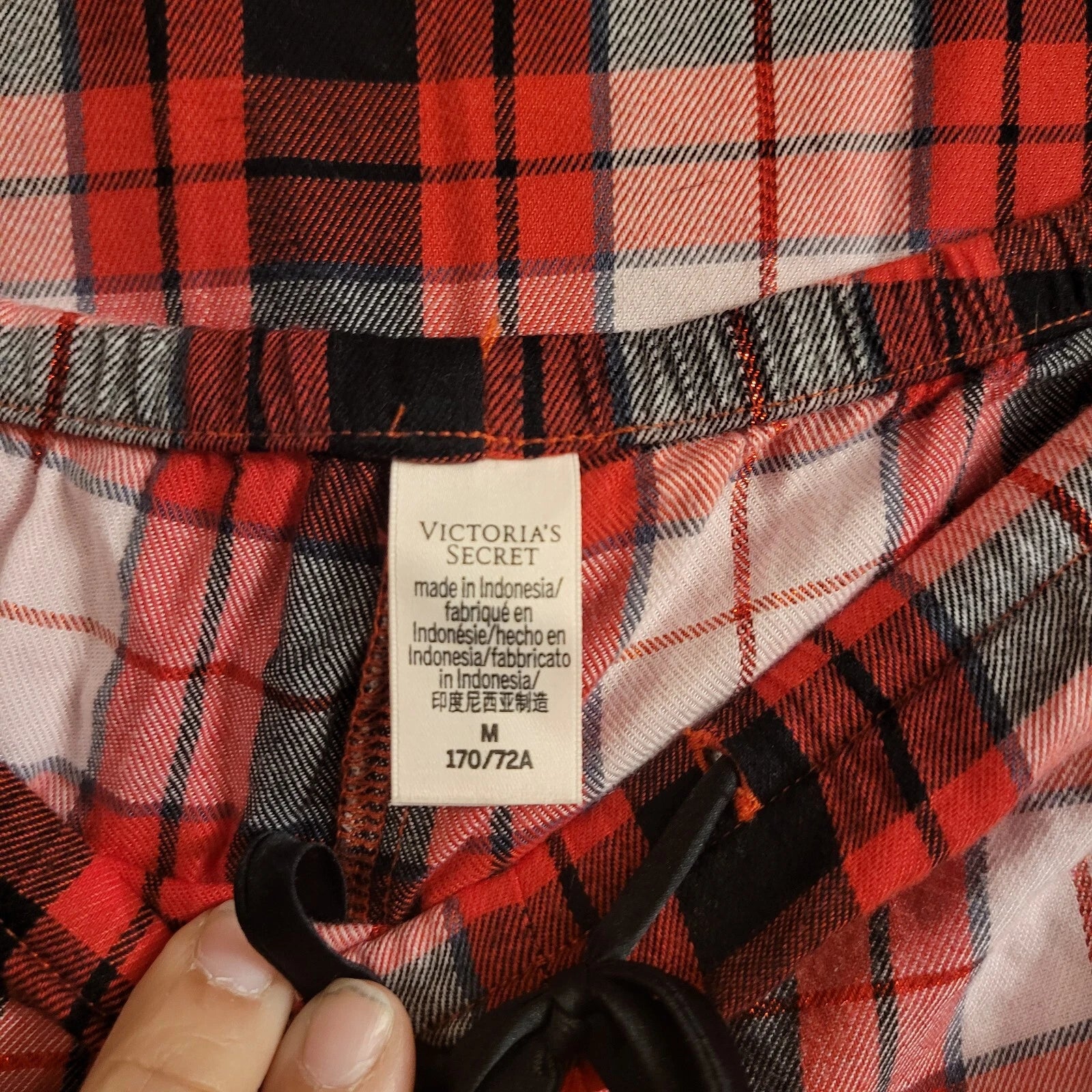 Victoria's Secret Dream Tartan Plaid Pajama Set Red Medium 2pc Pant Set Holiday