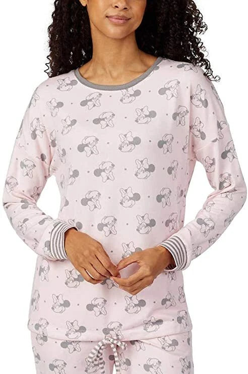 Disney Women`s 2 Piece Cozy Pajama Set(Pink,S)