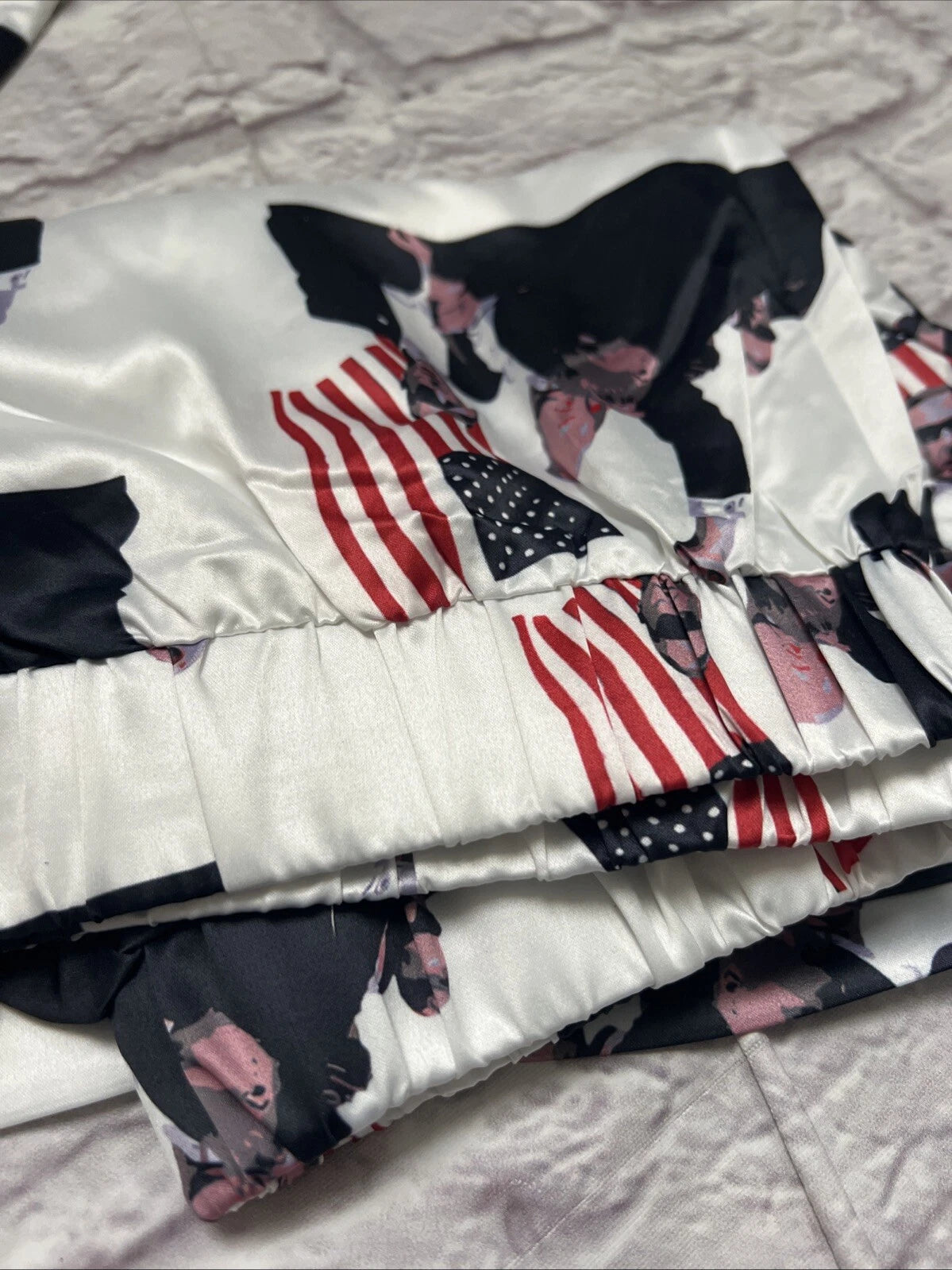 American Flag president Fight Pajamas Set Shorts NEW Small