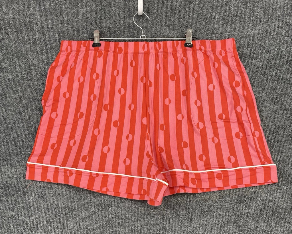 NEW Beauty Sleep Social Pajama Set Long Sleeve Top Short Womens XXL Red Pink