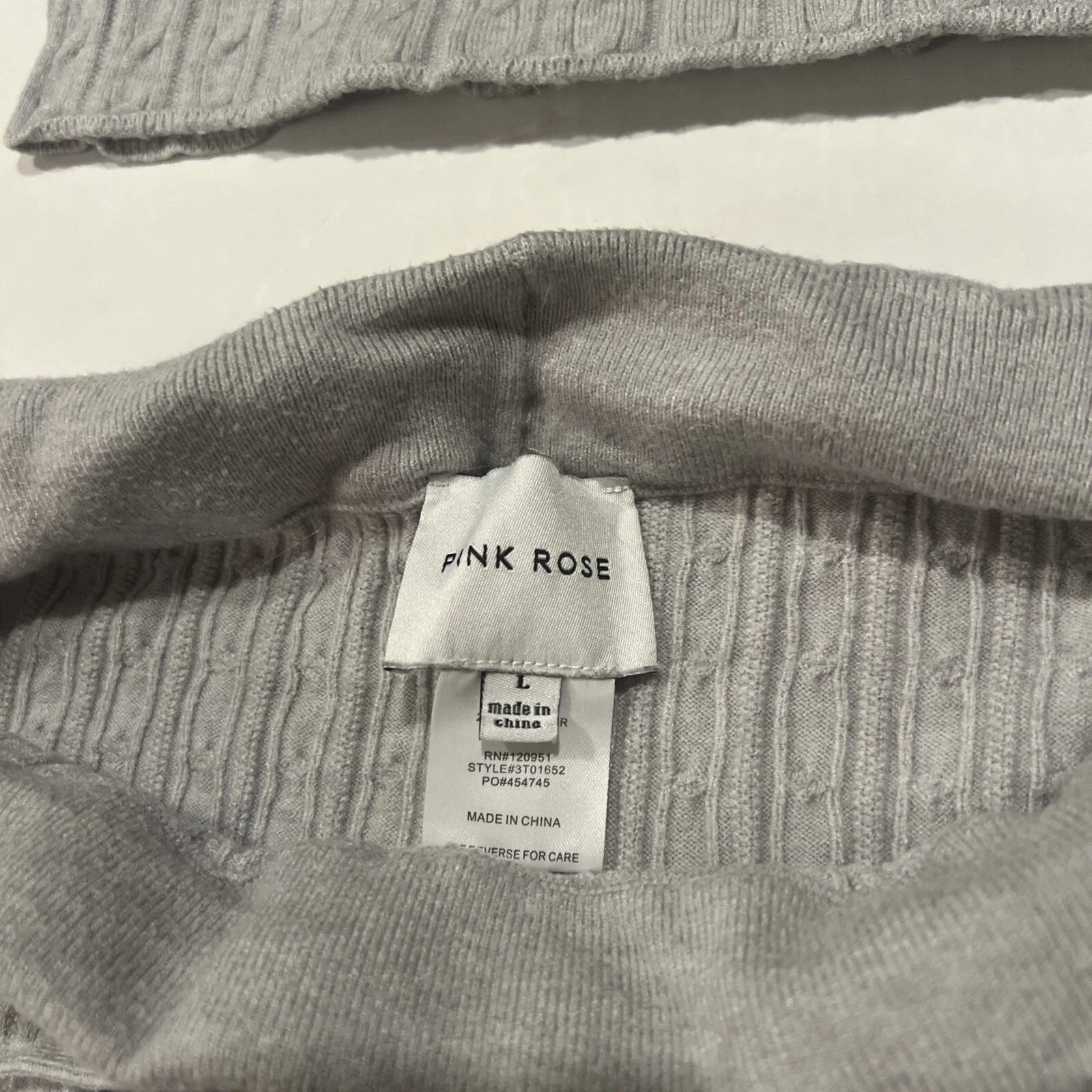 Pink Rose Pajama Grey Set